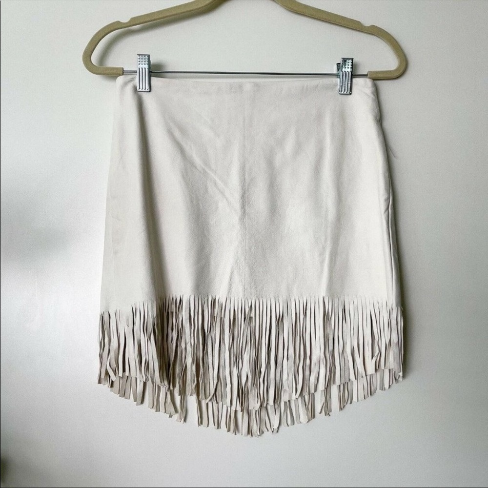 Spell Leather Fringe Skirt